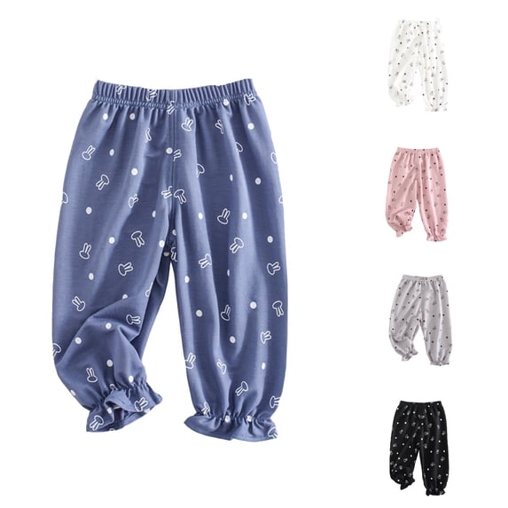 SONXAHE Infant Boy's Cartoon‑Print Jogger Pants Dot‑Pattern Casual Pants Trousers