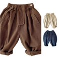 thumbnail image 1 of SONXAHE Infant Boy's Pleated‑Waist Harem Pants Solid‑Tone Casual Pants Daily Play Bottoms, 1 of 5