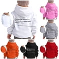thumbnail image 1 of SONXAHE Kid's Minimal Script Dear Person Behind Me Text Back Printed Hoodie Long Sleeve Casual Pullover Kindness Hooded Sweatshirt,White, 1 of 5