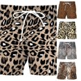 thumbnail image 1 of SONXAHE Leopard Print Swim Trunks For Men Drawstring Waist Beach Vacation Bottoms, 1 of 3