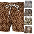 thumbnail image 1 of SONXAHE Leopard Print Swim Trunks For Men Drawstring Waist Beach Vacation Bottoms, 1 of 3
