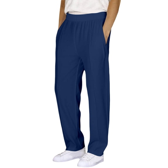 SONXAHE Little Boy's Pants Elastic Waist Tapered Leg Pants Kids Solid Relaxed School Sports Wear Trousers Blue