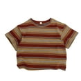 thumbnail image 1 of SONXAHE Little Boy's T Shirt Short Sleeve Crew Neck Striped Graphic Tshirt Summer Athletic Outdoor Tee Red, 1 of 7