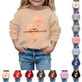 thumbnail image 1 of SONXAHE Little Girl's Golden Retriever Heart Balloon Print Sweatshirt Long Sleeve Pet Graphic Sweatshirts Daily Play Sweat Tops,Khaki, 1 of 3