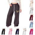 thumbnail image 1 of SONXAHE Little Girl's Loose‑Fit Sweatpants Leopard‑Heart Printed Trousers, 1 of 8