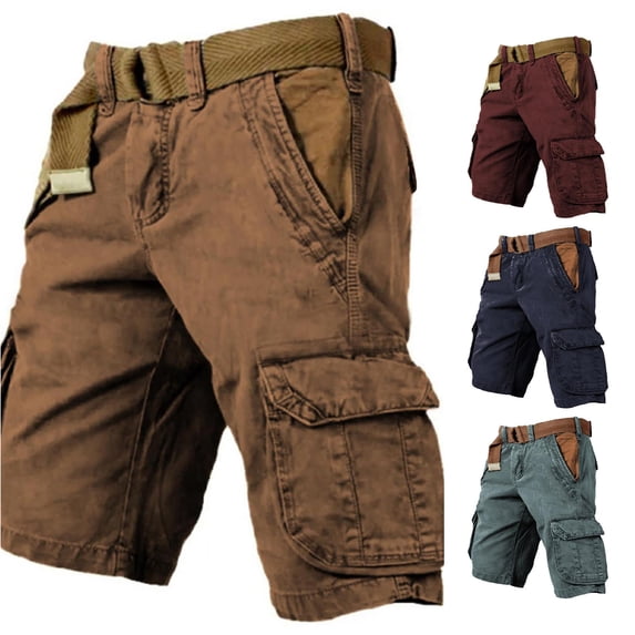 SONXAHE Men's Cargo Shorts Multi Side Pockets Belt Loops Loose Fit Outdoor Work Daily Bottoms
