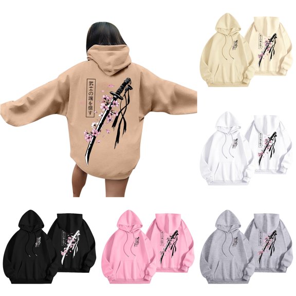 SONXAHE Men's Graphic Hooded Sweatshirt Loose Urban Street Casual Pullover