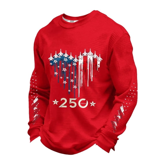 SONXAHE Men's Patriotic Graphic Sweatshirt Long Sleeve Everyday Casual Crewneck Pullover