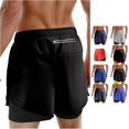 thumbnail image 1 of SONXAHE Men's Quick Dry Running Shorts Reflective Back Zipper Pocket Athletic Workout Shorts, 1 of 5
