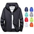 thumbnail image 1 of SONXAHE Mens Hooded Windbreaker Jacket Zip Up Long Sleeve Outerwear Coat, 1 of 4