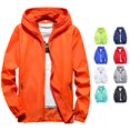 thumbnail image 1 of SONXAHE Mens Hooded Windbreaker Jacket Zip Up Long Sleeve Outerwear Coat, 1 of 4