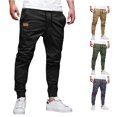 thumbnail image 1 of SONXAHE Mens Solid Jogger Pants tapered ankle bottoms, 1 of 5
