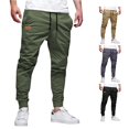 thumbnail image 1 of SONXAHE Mens Solid Jogger Pants tapered ankle bottoms, 1 of 4