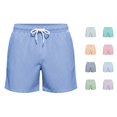thumbnail image 1 of SONXAHE Men's Vertical Stripe Swim Shorts Drawstring Elastic Waist Beach Bottoms Blue Size L, 1 of 4