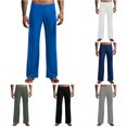 thumbnail image 1 of SONXAHE Mens Wide Waist Straight Pants Relaxed Fit Comfort Trousers Daily Casual Wear Bottoms, 1 of 8