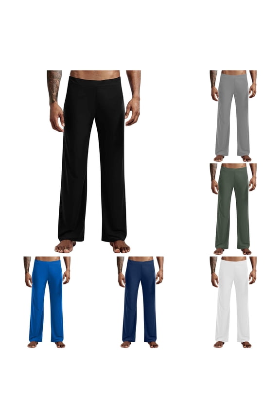 Mens Wide Waist Straight Pants Relaxed Fit Comfort Trousers Daily Casual Wear Bottoms
