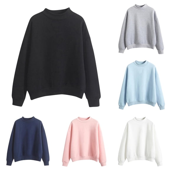 SONXAHE Neck Solid Sweatshirt for Women Oversized Loose Fit Spring Fall Pullover Tops