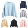 thumbnail image 1 of SONXAHE Neck Solid Sweatshirt for Women Oversized Loose Fit Spring Fall Pullover Tops, 1 of 6