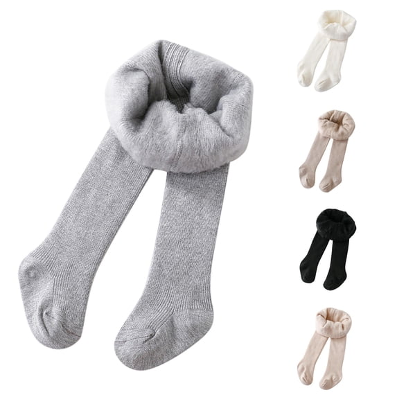 SONXAHE Newborn Girl's Fleece‑Lined Footed Leggings Leggings Warm Winter Bottoms