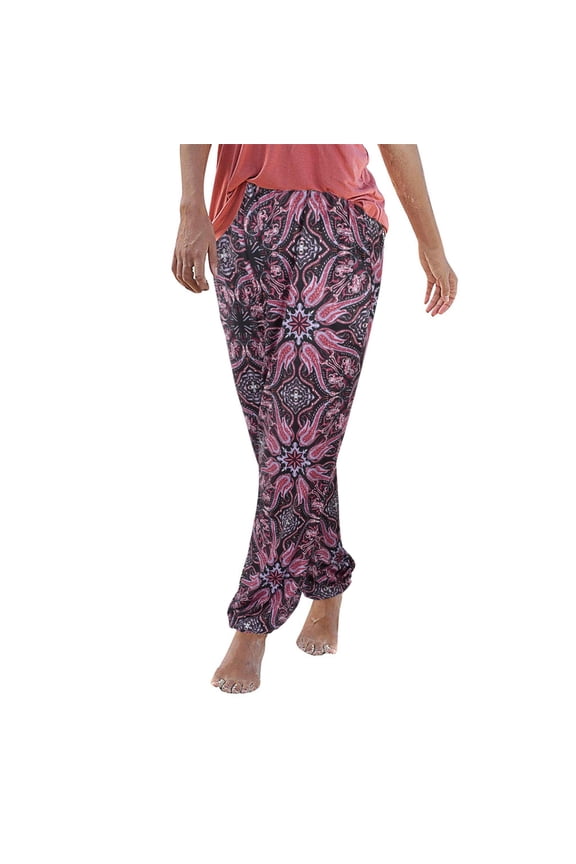 Paisley Print Harem Pants for Women Elastic Loose Fit Vacation Casual Trousers
