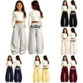 thumbnail image 1 of SONXAHE Paris‑Letter‑Print Sweatpants for Big Girl Print Casual Pants Bottoms, 1 of 5