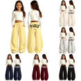 thumbnail image 1 of SONXAHE Paris‑Letter‑Print Sweatpants for Little Girl Print Casual Pants Bottoms, 1 of 5