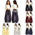 thumbnail image 1 of SONXAHE Paris‑Letter‑Print Sweatpants for Teen Girl Print Casual Pants Bottoms, 1 of 5