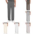 thumbnail image 1 of SONXAHE Pleated Straight Trousers For Men Button Waist Neat Cut Fall Daily Work Dress Pants, 1 of 4