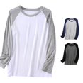 thumbnail image 1 of SONXAHE Raglan Sleeve T-Shirt for Women Crew Neck Daily Wear Long Sleeve Tee, 1 of 4
