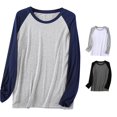thumbnail image 1 of SONXAHE Raglan Sleeve T-Shirt for Women Crew Neck Daily Wear Long Sleeve Tee, 1 of 3