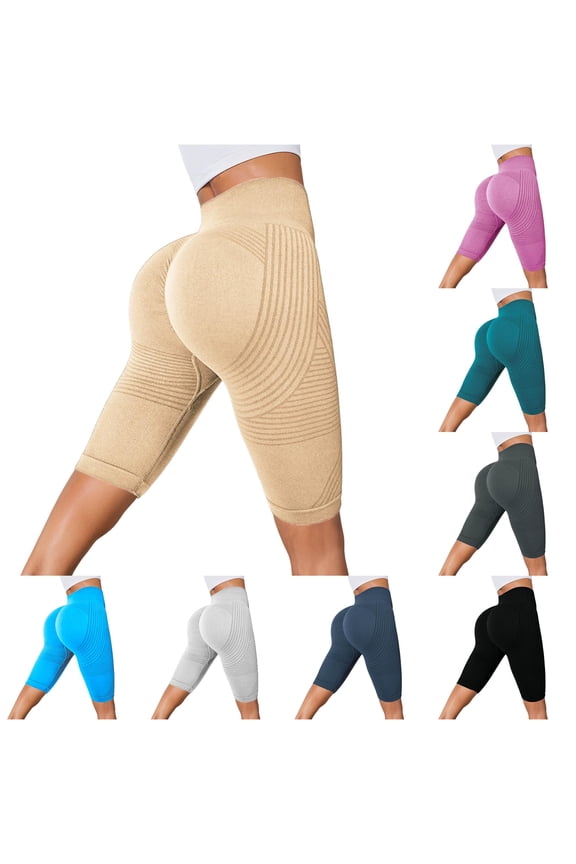 Sculpt Textured Biker Shorts For Women Curved Hip Slim Cut Spring Workout Hot Pants
