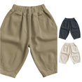 thumbnail image 1 of SONXAHE Solid‑Tone Casual Pants for Toddler Boy Harem‑Cut Casual Pants Indoor Play Bottoms, 1 of 5