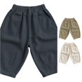 thumbnail image 1 of SONXAHE Solid‑Tone Casual Pants for Toddler Boy Harem‑Cut Casual Pants Indoor Play Bottoms, 1 of 5