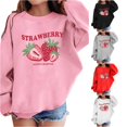 thumbnail image 1 of SONXAHE Strawberry Print Sweatshirt for Toddler Girls Long Sleeve Casual Sweatshirts Daily Sweat Tops,Pink, 1 of 4