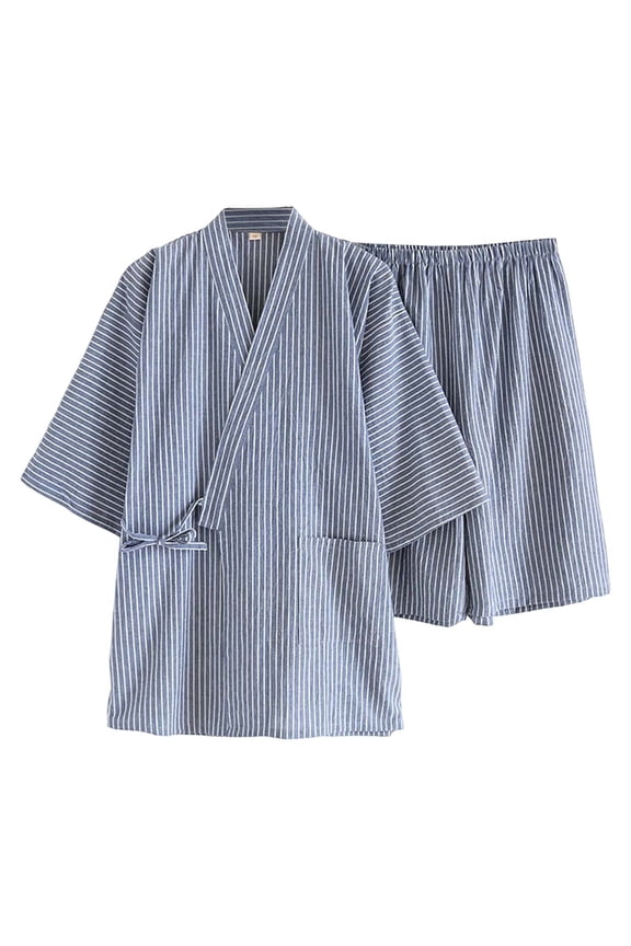 Striped Kimono Pajamas for Women Soft Comfortable Casual Nighttime Sleepwear