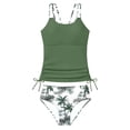 thumbnail image 1 of SONXAHE Girls Soft Tankini Set Drawstring Side Summer Beach Two Piece Swimwear, 1 of 4