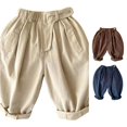 thumbnail image 1 of SONXAHE Toddler Boy's Pleated‑Waist Harem Pants Solid‑Tone Casual Pants Daily Play Bottoms, 1 of 5
