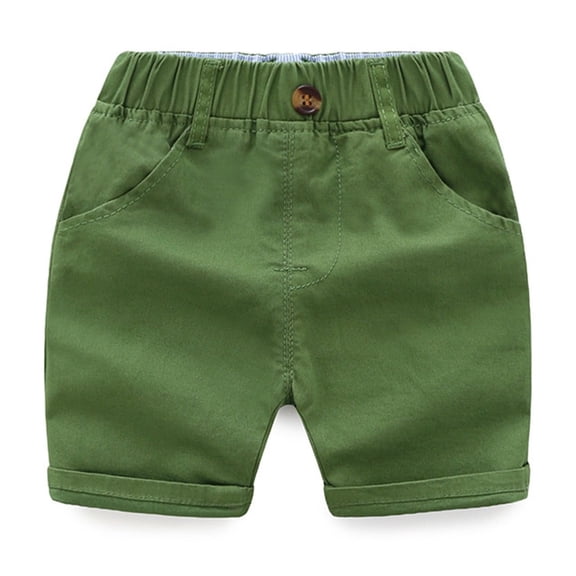 SONXAHE Toddler Boy's Shorts Summer Elastic Waist Cargo Bottoms Breathable Durable Casual Pants for Kids Green