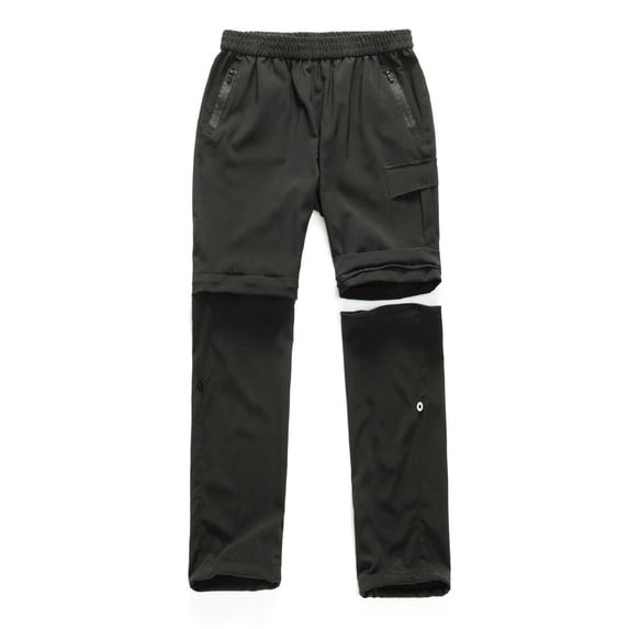 SONXAHE Toddler Boys Convertible Hiking Pants Quick Dry Zip Off Solid Active Outdoor Trousers for Kids,Grey
