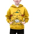 thumbnail image 1 of SONXAHE Toddler Boys Robot Graphic Hoodie Long Sleeve Cartoon Hooded Sweatshirt Casual Pullover Tops,Yellow, 1 of 5