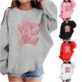 thumbnail image 1 of SONXAHE Toddler Girl's Bear Print Sweatshirt Long Sleeve Casual Sweatshirts Daily Sweat Tops,Grey, 1 of 4