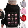 thumbnail image 1 of SONXAHE Toddler Girl's Double Side Print Hoodie Bow Cross Bible Verse Back Pattern Hooded Sweatshirt Long Sleeve Hoodies Faith Casual Youth Pullover Sweatshirt,Black, 1 of 5