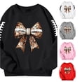 thumbnail image 1 of SONXAHE Toddler Girl's Football Bow Sleeve Print Sweatshirt Long Sleeve Graphic Sweatshirts Game Day Sweat Tops,Black, 1 of 5