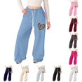 thumbnail image 1 of SONXAHE Toddler Girl's Loose‑Fit Sweatpants Leopard‑Heart Printed Trousers, 1 of 8