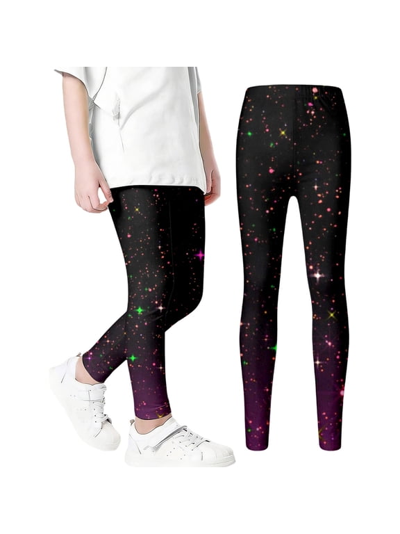 Toddler Girl's Star‑Pattern Print Leggings Graphic Daily Play Trousers