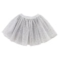 thumbnail image 1 of SONXAHE Toddler Girls Sparkly Tulle Skirt Elastic Waist Lightweight Party Daily Kids Tutu Skirt,Silver, 1 of 7