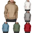 thumbnail image 1 of SONXAHE Tween Boy's Pocket Hoodie Solid Long Sleeve Casual Hoody Sweatshirt Streetwear Hooded Sweatshirt,Khaki, 1 of 4