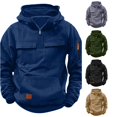 thumbnail image 1 of SONXAHE Tween Boys Athletic Hoodies Solid Color Utility Pocket Zipper Hooded Sweathshirt Casual Pullover Top,Blue, 1 of 6