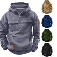 thumbnail image 1 of SONXAHE Tween Boys Athletic Hoodies Solid Color Utility Pocket Zipper Hooded Sweathshirt Casual Pullover Top,Grey, 1 of 6