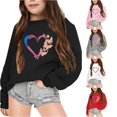 thumbnail image 1 of SONXAHE Tween Girl's Sweatshirt Butterfly Heart Graphic Crewneck Long Sleeve Sweatshirts Daily School Tops,Black, 1 of 6
